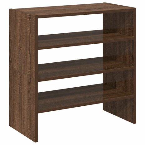 Schoenenrekken 2 st stapelbaar 60x30x30,5 cm bruin eikenkleur 2