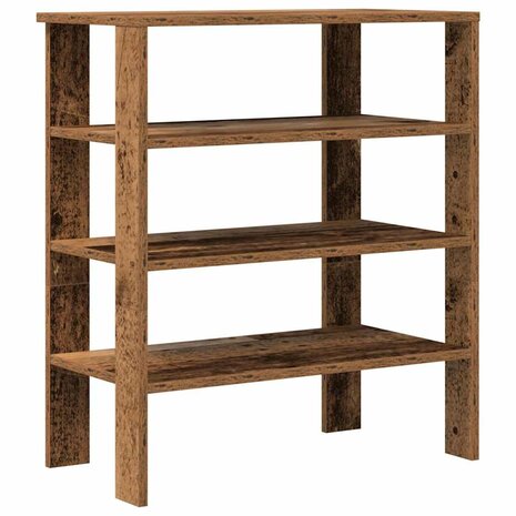 Schoenenrek 61x32x70 cm bewerkt hout oud houtkleurig 2
