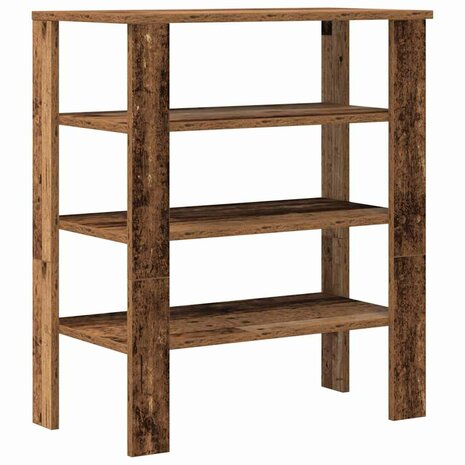 Schoenenrek 61x32x70 cm bewerkt hout oud houtkleurig 6
