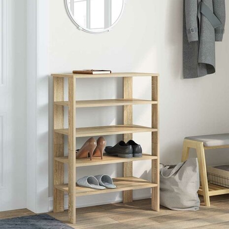 Schoenenrek 61x32x87,5 cm bewerkt hout sonoma eikenkleurig 3