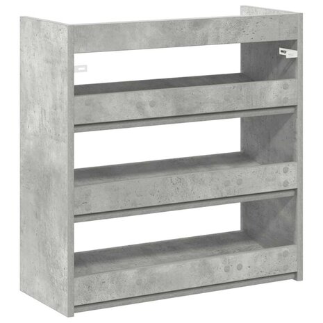 Schoenenrek 60x25x62 cm bewerkt hout betongrijs 6