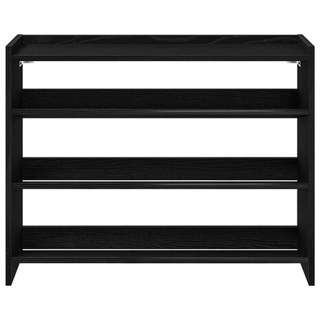 Schoenenrek 80x25x62 cm bewerkt hout zwart 4