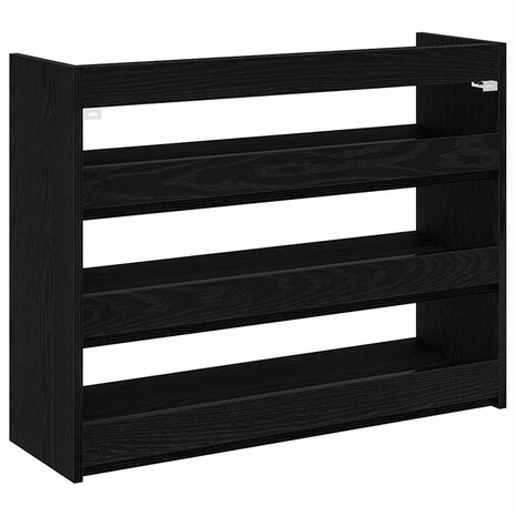 Schoenenrek 80x25x62 cm bewerkt hout zwart 6