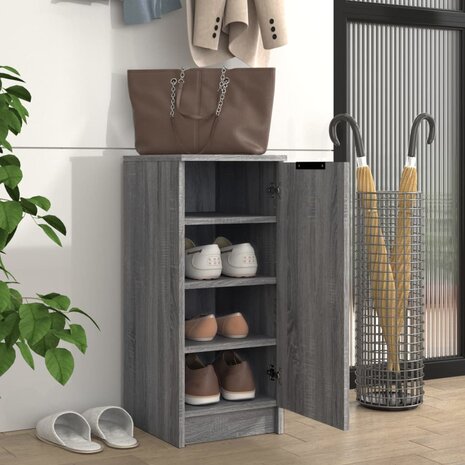 Schoenenkast 30x35x70 cm bewerkt hout grijs sonoma eikenkleurig 3