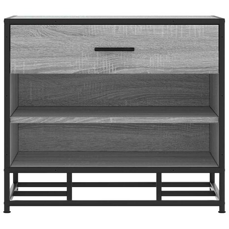 Schoenenbank 60x40x53,5 cm bewerkt hout en metaal grijs sonoma 4