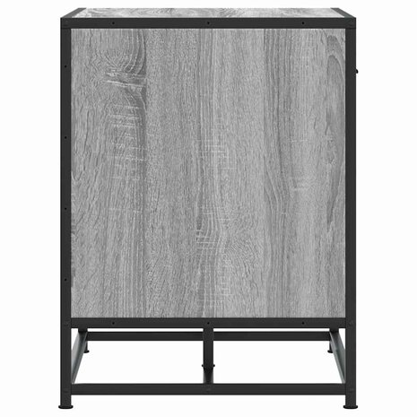 Schoenenbank 60x40x53,5 cm bewerkt hout en metaal grijs sonoma 5