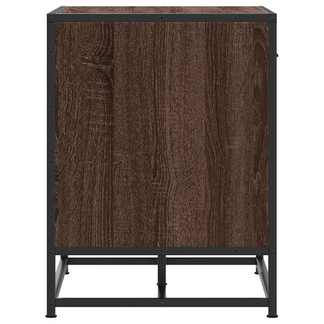 Schoenenbank 60x40x53,5 cm bewerkt hout en metaal bruin eiken 5