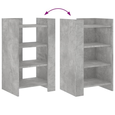 Dressoir 45x35x75 cm bewerkt hout betongrijs 7