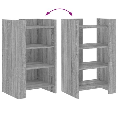 Dressoir 45x35x75 cm bewerkt hout grijs sonoma eikenkleurig 7