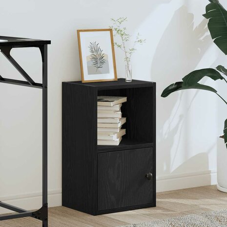 Boekenkast 31x24x52 cm bewerkt hout zwart eikenkleurig 3