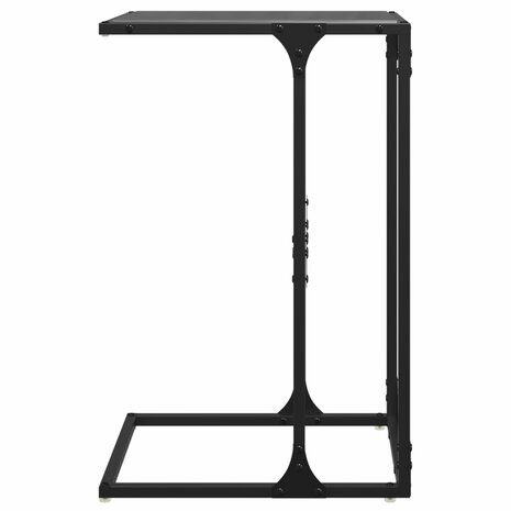 Bijzettafel met zwart glazen blad 40x30x61,5 cm staal 5