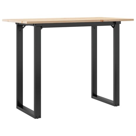 Eettafel O-frame 100x50x75 cm massief grenenhout en staal 2