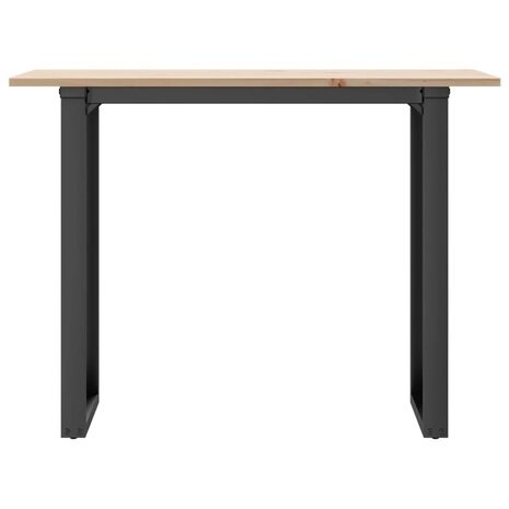 Eettafel O-frame 100x50x75 cm massief grenenhout en staal 4