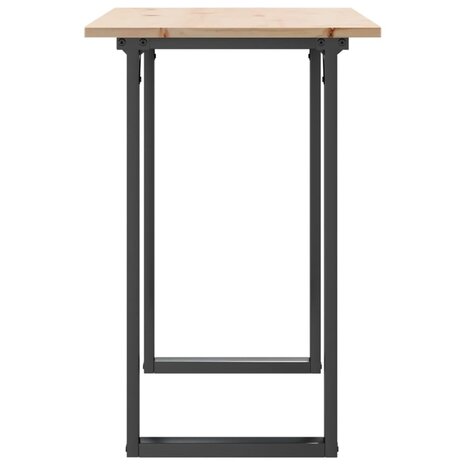Eettafel O-frame 100x50x75 cm massief grenenhout en staal 5