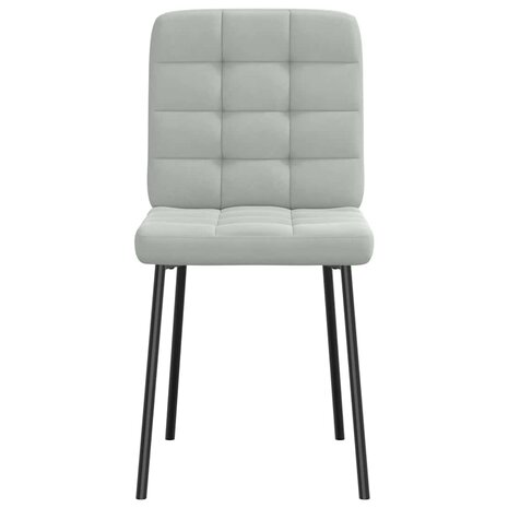 Eetkamerstoelen 2 st fluweel lichtgrijs 4