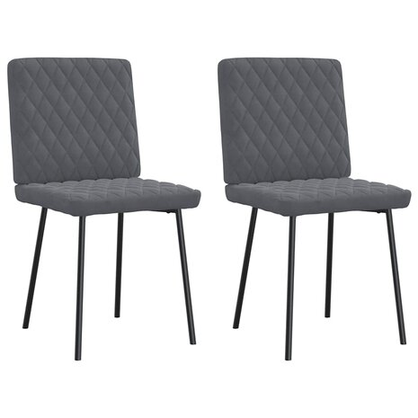 Eetkamerstoelen 2 st fluweel donkergrijs 1