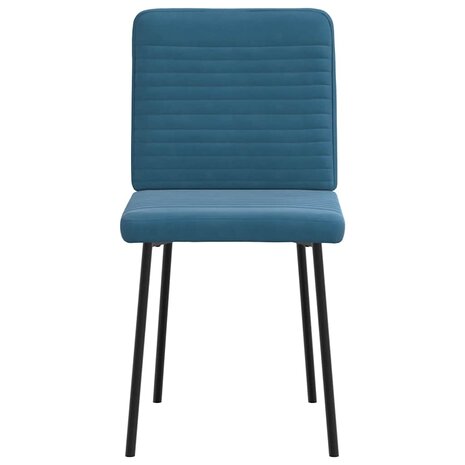 Eetkamerstoelen 2 st fluweel blauw 4