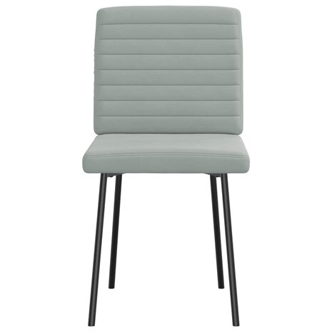 Eetkamerstoelen 2 st fluweel lichtgrijs 3
