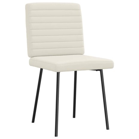 Eetkamerstoelen 2 st fluweel crèmekleurig 3