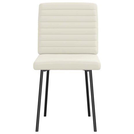 Eetkamerstoelen 2 st fluweel crèmekleurig 4