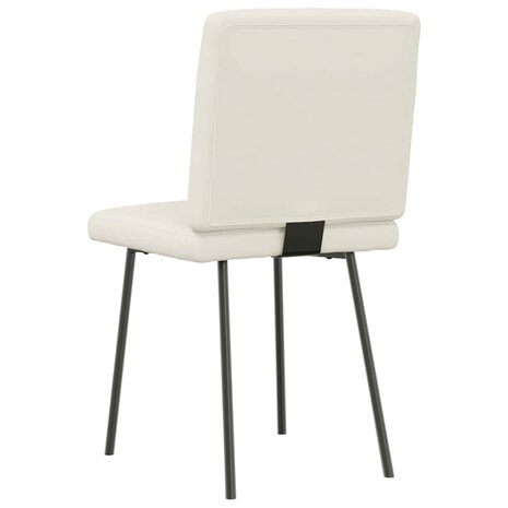 Eetkamerstoelen 2 st fluweel crèmekleurig 6