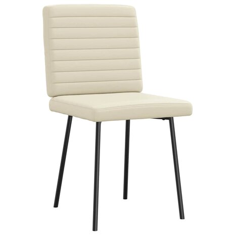 Eetkamerstoelen 2 st kunstleer crèmekleurig 3