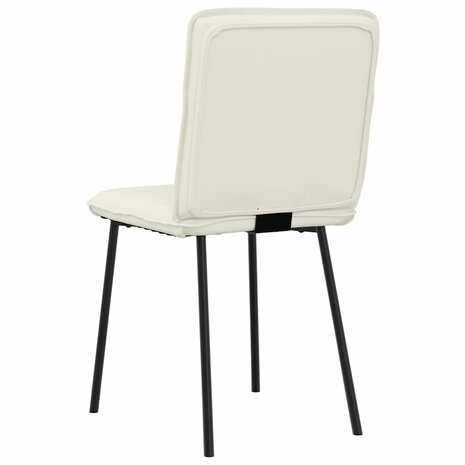 Eetkamerstoelen 2 st fluweel crèmekleurig 6