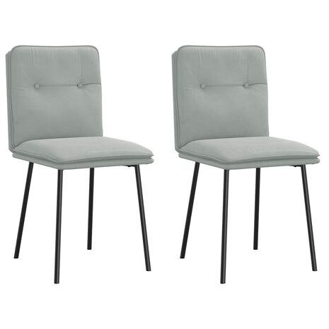 Eetkamerstoelen 2 st fluweel lichtgrijs 1