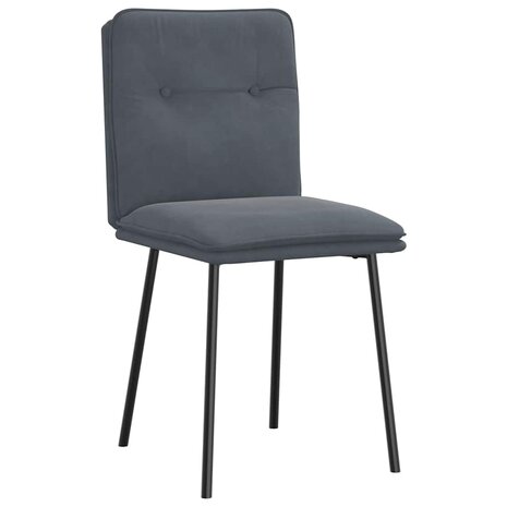 Eetkamerstoelen 2 st fluweel donkergrijs 3