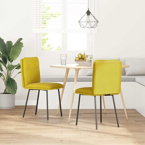 Eetkamerstoelen 2 st fluweel geel 2