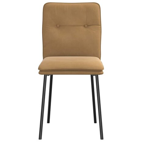 Eetkamerstoelen 2 st fluweel bruin 4