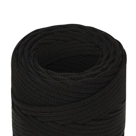 Werktouw 2 mm 100 m polyester zwart 4