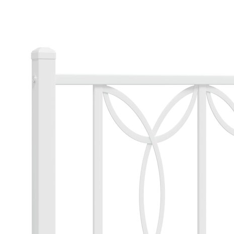 Bedframe met hoofdbord zonder matras metaal wit 75x190 cm 7