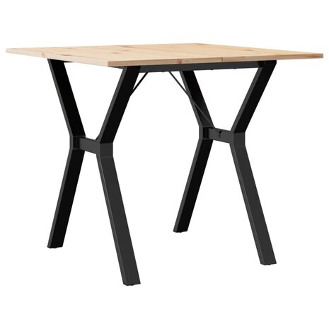 Eettafel Y-frame 80x80x75 cm massief grenenhout en staal 2