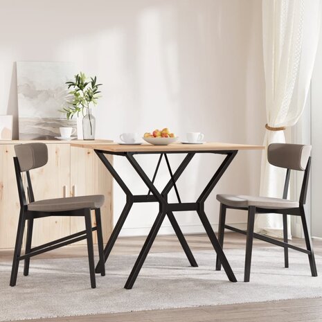 Eettafel Y-frame 80x80x75 cm massief grenenhout en staal 3