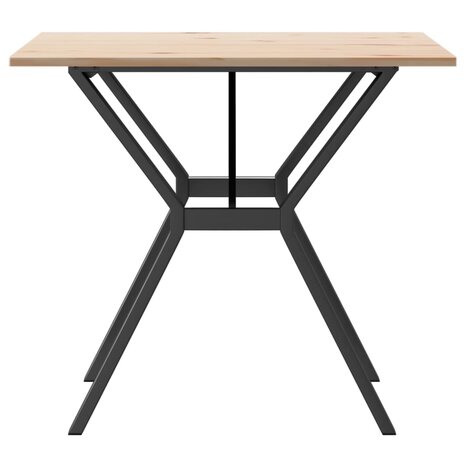 Eettafel Y-frame 80x80x75 cm massief grenenhout en staal 5