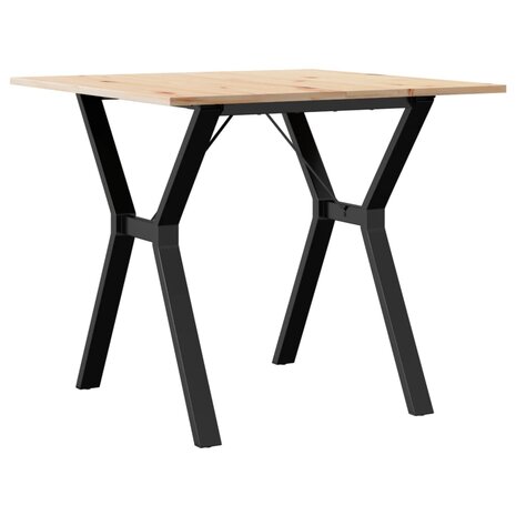 Eettafel Y-frame 80x80x75 cm massief grenenhout en staal 6