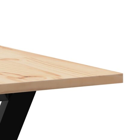 Eettafel Y-frame 80x80x75 cm massief grenenhout en staal 7