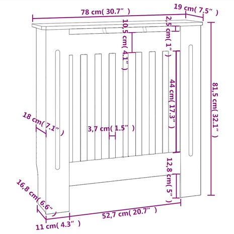 Radiatorombouw 78 cm MDF 8