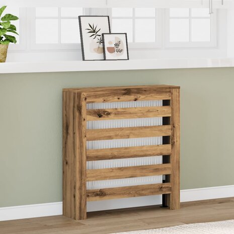 Radiatorombouw 78x20x82 cm bewerkt hout artisanaal eikenkleur 1