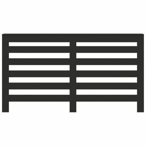 Radiatorombouw 149x20x82 cm bewerkt hout zwart 3