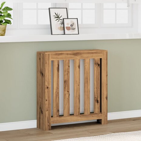 Radiatorombouw 78x20x82 cm bewerkt hout artisanaal eikenkleur 1