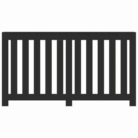 Radiatorombouw 149x20x82 cm bewerkt hout zwart 3
