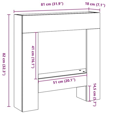 Haardombouw 81x18x82 cm bewerkt hout gerookt eikenkleurig 9
