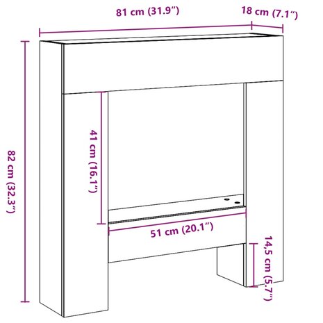 Haardombouw 81x18x82 cm bewerkt hout oud houtkleurig 9