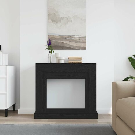 Haardombouw 100x30x87,5 cm spaanplaat zwart eikenkleurig 3