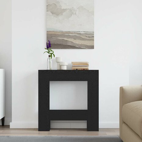 Haardombouw 81x18x82 cm spaanplaat zwart eikenkleurig 3