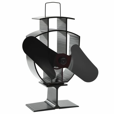 Kachelventilator met 2 vinnen zwart 2
