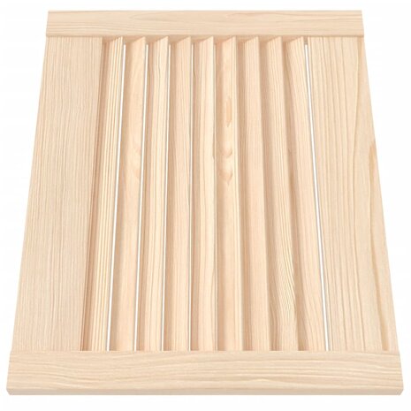 Kastdeuren met lamellen 4 st 39,5x49,4 cm massief grenenhout 3