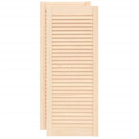 Kastdeuren met lamellen 2 st 99,3x39,4 cm massief grenenhout 2